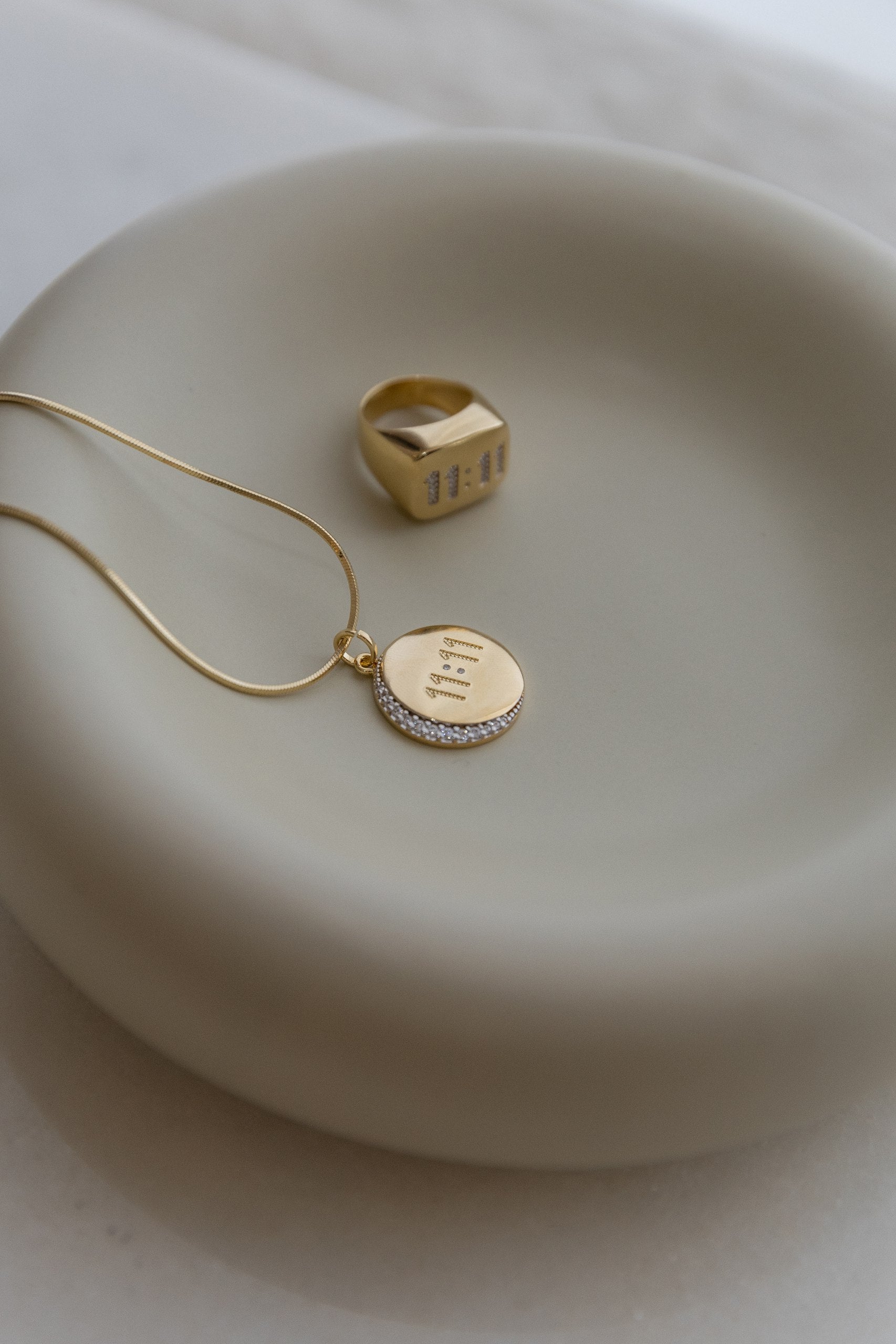11:11 necklace, mystical elegant 18k gold plating over stainless steel.